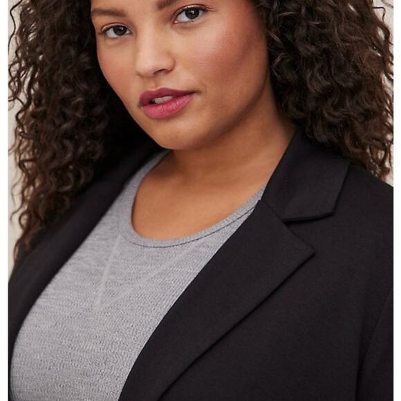 Torrid Black Jersey Knit Open Front Blazer - Picture 5 of 10